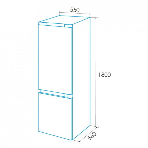 Frigorífico Combi Edesa EFC1821STWHA 180x55cm E Blanco