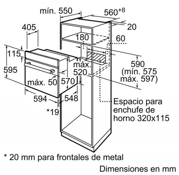 Horno Balay 3HB2031X0 66L Inox | Multifunción 7 Programas, Hidrolítico y Clase A