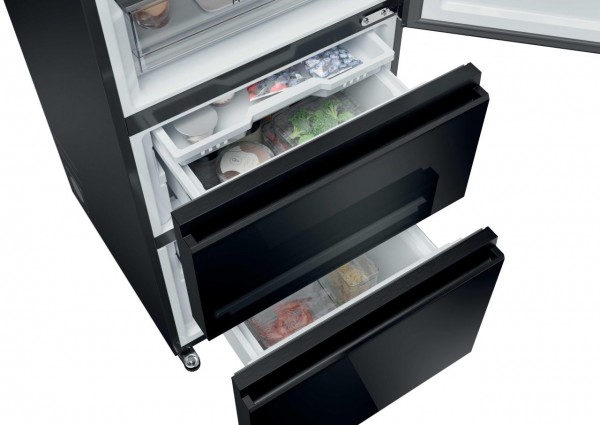 Frigorífico Combi Haier HTW7620DNGB 205x60 Cristal Negro 414L Clase D