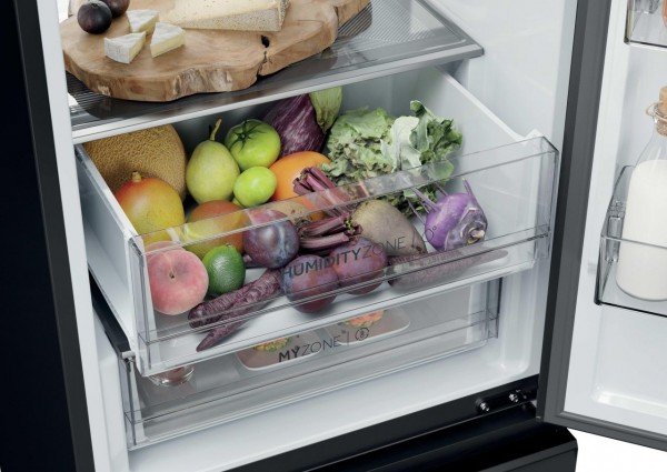 Frigorífico Combi Haier HTW7620DNGB 205x60 Cristal Negro 414L Clase D