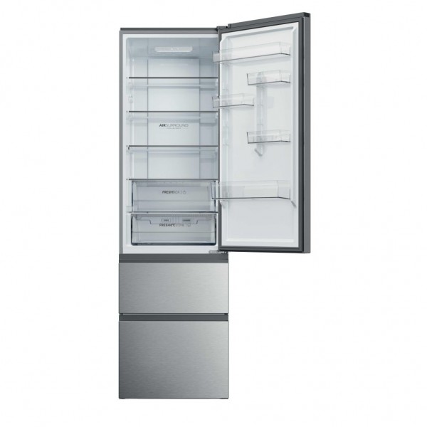 Frigorifico Combi Haier HTR3620ENMG 414L Total No Frost Inox 3 Puertas