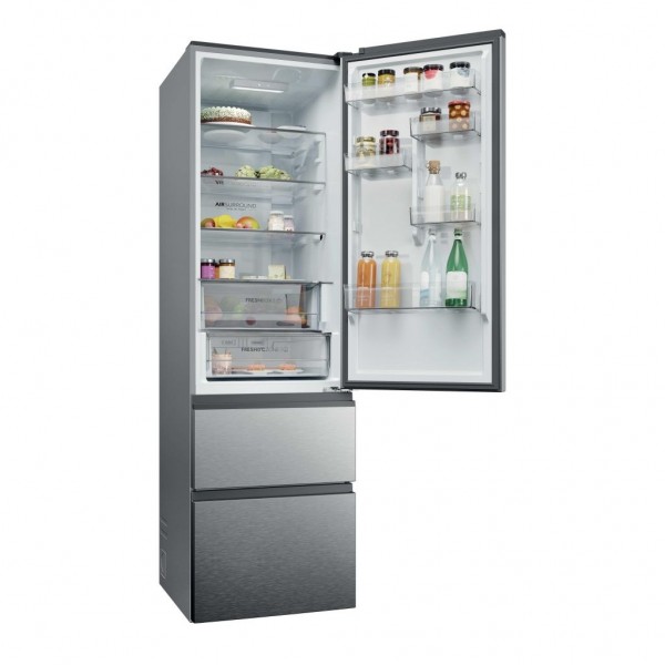 Frigorifico Combi Haier HTR3620ENMG 414L Total No Frost Inox 3 Puertas