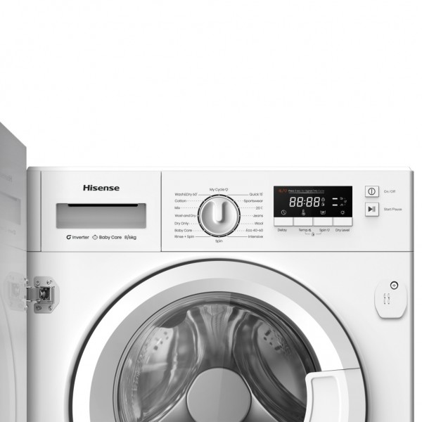 Lavasecadora Integrable Hisense WD3M841BWIES 8/6 kg 1400 RPM Clase B/E