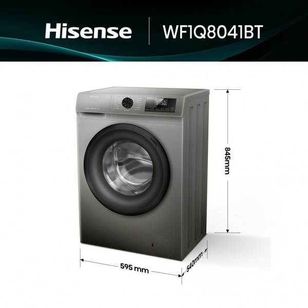 Lavadora Hisense WF1Q8041BT 8Kg 1400rpm Inox Clase A | Potencia, eficiencia y diseño moder