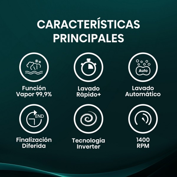 Lavadora Hisense WF1Q8041BT 8Kg 1400rpm Inox Clase A | Potencia, eficiencia y diseño moder