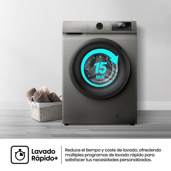 Lavadora Hisense WF1Q8041BT 8Kg 1400rpm Inox Clase A | Potencia, eficiencia y diseño moder