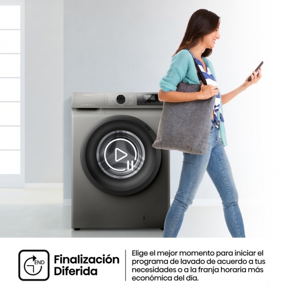 Lavadora Hisense WF1Q8041BT 8Kg 1400rpm Inox Clase A | Potencia, eficiencia y diseño moder
