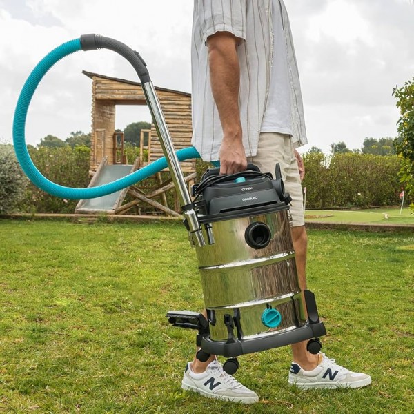 Conga Rockstar Wet & Dry Steel, Aspirador Agua y Polvo Compacto con Carcasa Metálica