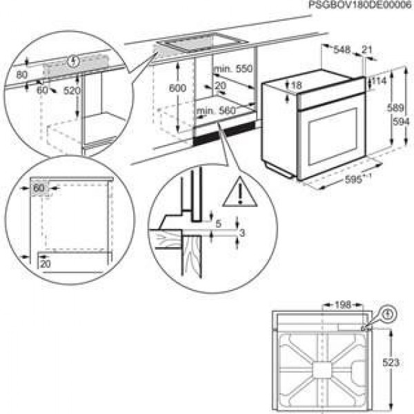 Horno Electrolux EOF3H54X Inox 72L | Multifunción 9 Programas, A+ y Mandos Escamoteables