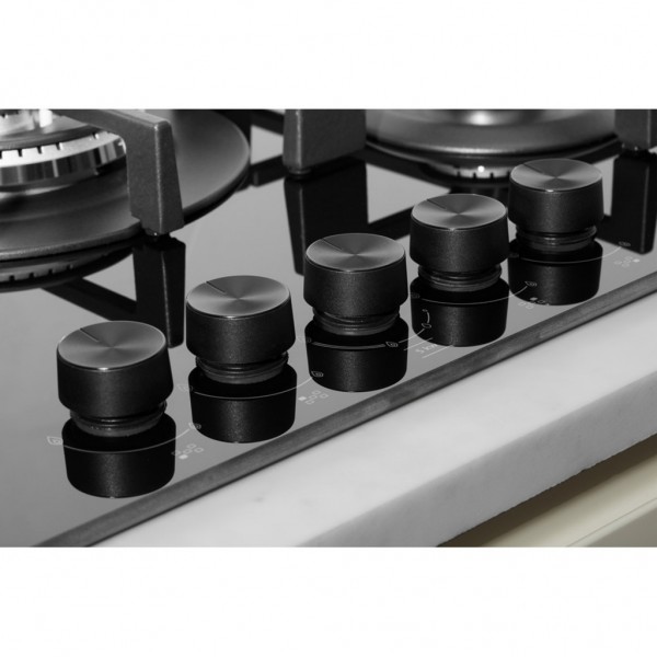 Encimera Whirlpool GOWL728NB Gas 73cm Negra 5 Fuegos con Multilevel Flame 9 niveles
