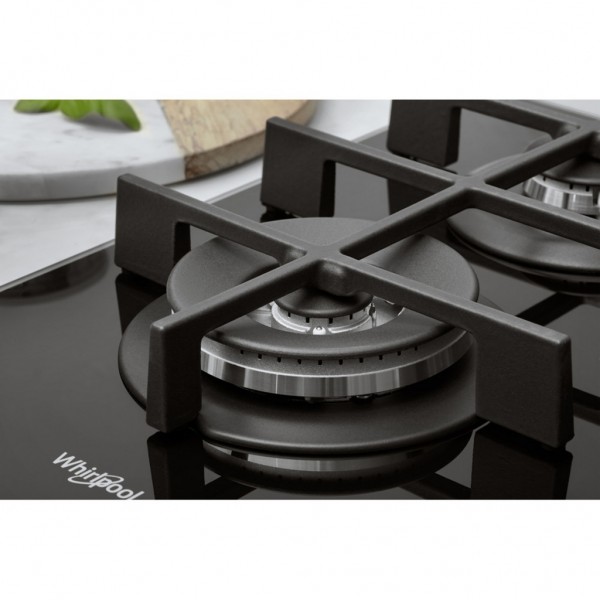 Encimera Whirlpool GOWL728NB Gas 73cm Negra 5 Fuegos con Multilevel Flame 9 niveles