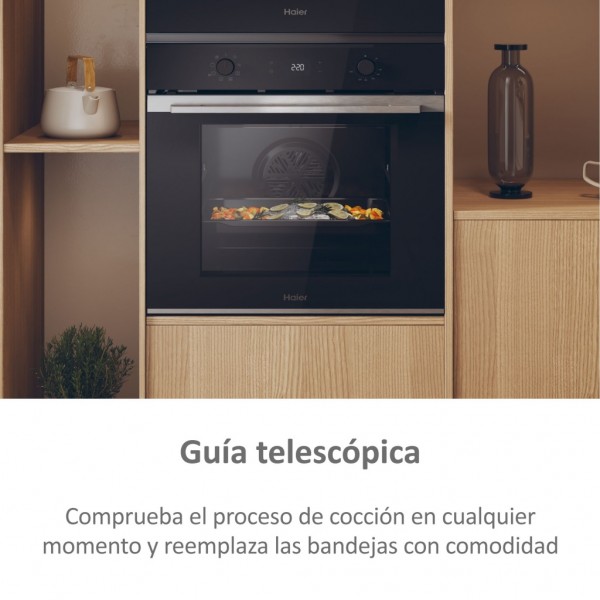 Horno Haier H6ID2P3T1HTX 78L Negro Inox | Multifunción 9 Programas, Hidrolítico y A+