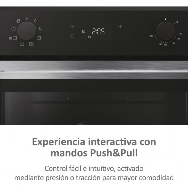 Horno Haier H6ID2P3T1HTX 78L Negro Inox | Multifunción 9 Programas, Hidrolítico y A+