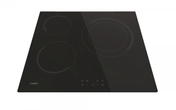 Vitrocerámica Candy CH63DCC 3 zonas 59cm negra 5500W con control táctil y seguridad
