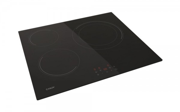 Vitrocerámica Candy CH63DCC 3 zonas 59cm negra 5500W con control táctil y seguridad