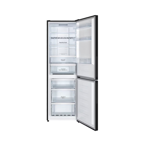 Frigorífico Combi Edesa EFC1822NFGBK 186x60cm E Cristal negro 