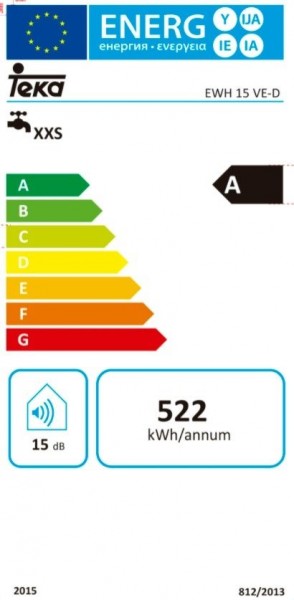 Termo eléctrico Teka EWH15C, Blanco, 15 L, Vertical, A