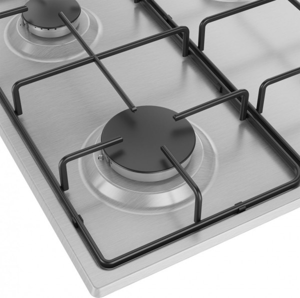 Encimera Beko HIGG64103SXN Inox 4 Fuegos Gas Natural/Butano con Quemadores Alta Eficiencia