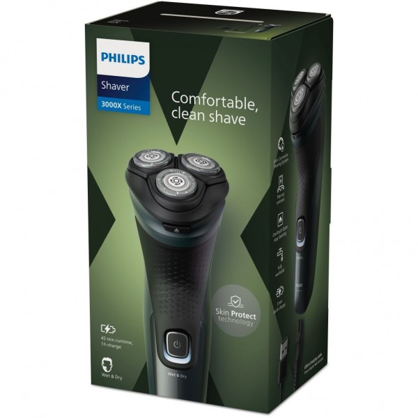 Philips Shaver 3000X Series X3052/00 Afeitadora eléctrica en seco y en húmedo