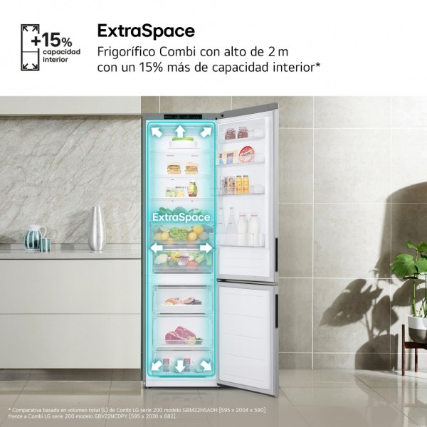 Frigorífico Combi LG GBV22NCDPY 203x60cm D Inox 419 Litros