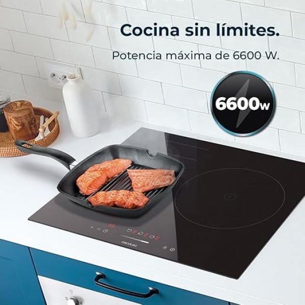 Placa Inducción Cecotec Bolero Squad I 3001 Flex 6600W con Zona Flex y Booster