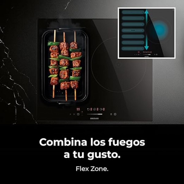 Placa Inducción Cecotec Bolero Squad I 3001 Flex 6600W con Zona Flex y Booster