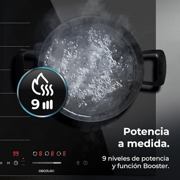 Placa Inducción Cecotec Bolero Squad I 3001 Flex 6600W con Zona Flex y Booster