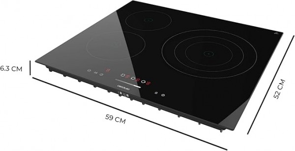 Placa Vitrocerámica Bolero Squad V 3100 Cecotec 3 Zonas 5700W Control Táctil
