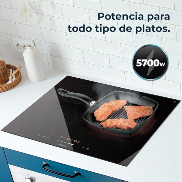 Placa Vitrocerámica Bolero Squad V 3100 Cecotec 3 Zonas 5700W Control Táctil