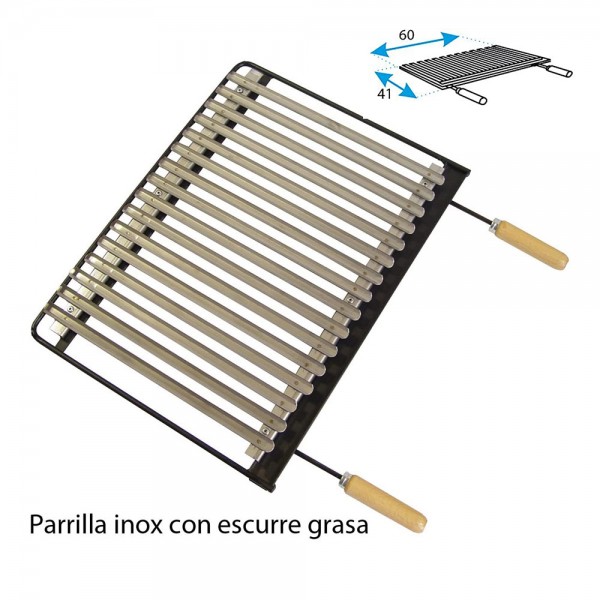 Cajón con Parrilla Inox EDM 61x40x32cm Imex el Zorro