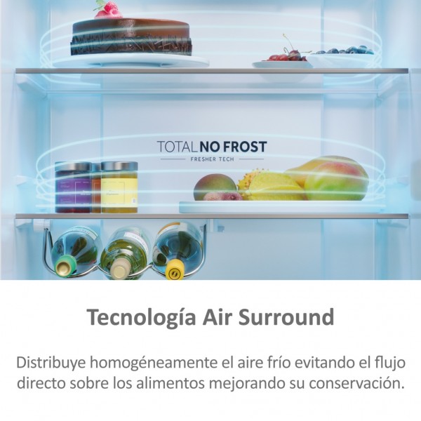 Frigorifico Combi Haier 3 Puertas HTR5720ENMG 200x70 E NFR Inox