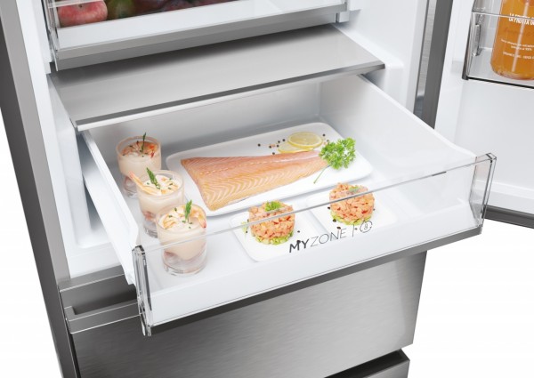 Frigorífico Combi Haier HTW5618ENMG 360L No Frost Clase E 185x60cm Inox Inverter WiFi