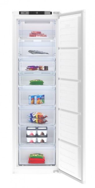 Congelador Vertical Haier HAUN518EW 200L No Frost, Integrable, 177x54cm, Clase E, Blanco