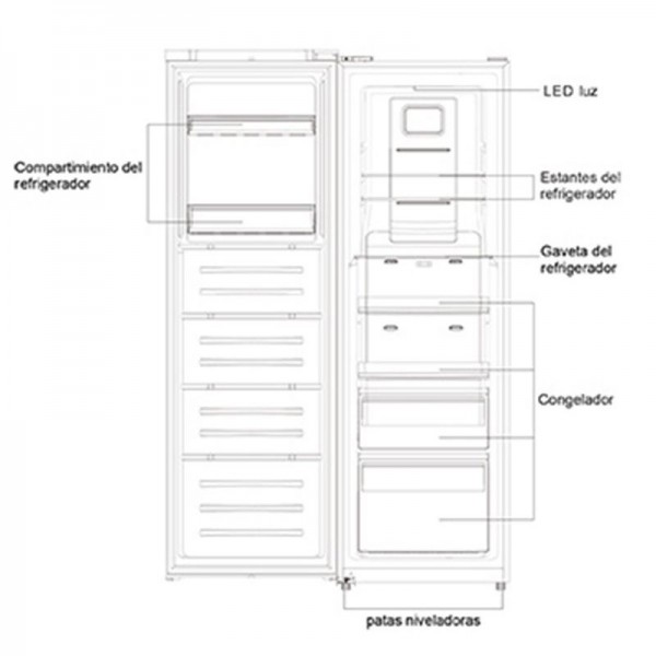 Congelador vertical Corbero CCVH18524NFW Blanco 185x60 cm No Frost D