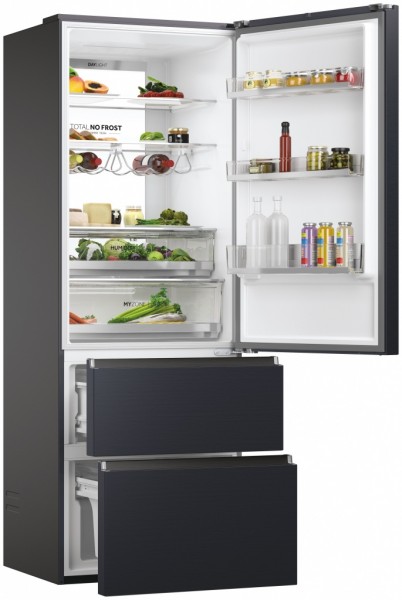 Frigorífico Combi Haier HTW7720ENMB Total No Frost WiFi E Negro 200 x 70 cm 