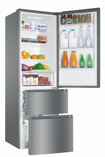 Frigorífico combi Haier HTR3619ENMN, Motor inverter, Cajones Direct Access, Clase E
