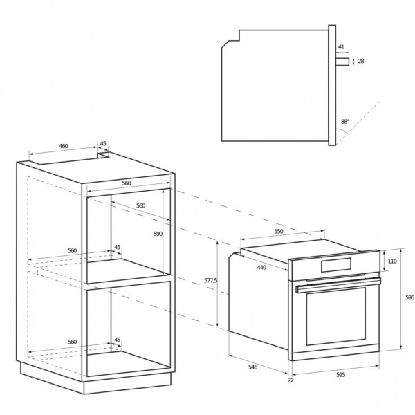 Horno Candy FIDCN100 Negro 70L | Estático, Integrable, Control Giratorio y Clase A