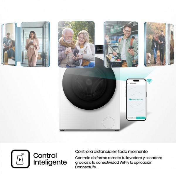 Lavadora carga frontal Hisense WF7S1247BW Blanco negro 12 kg 1400 rpm A