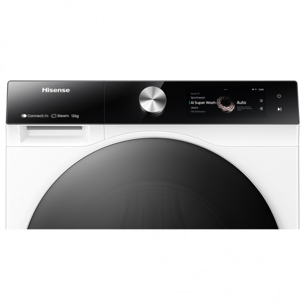 Lavadora carga frontal Hisense WF7S1247BW Blanco negro 12 kg 1400 rpm A