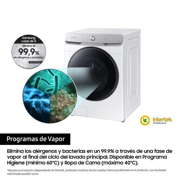 Lavadora Samsung 20kg Carga Frontal | 1000 rpm | Clase A | Blanca | Modelo WF20DG8650BWU3 