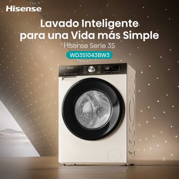 Lavasecadora Hisense 20013535-WD3S1043BW3, Blanco, lavado 10.5 kg, secado 6 kg, D