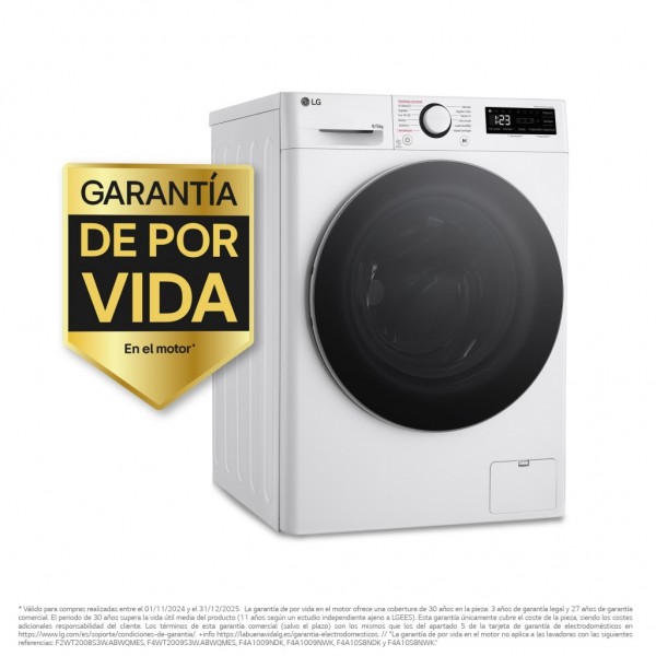 Lavasecadora LG F2DR5S09A1W, 9+5kg, 1400rpm Fondo reducido 47cm