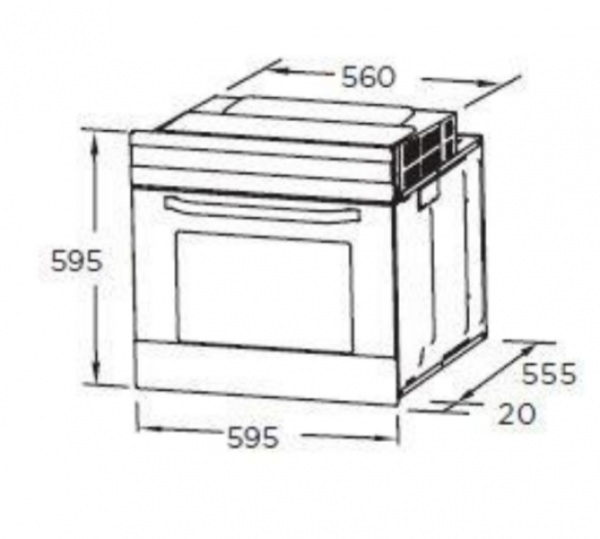 Horno Midea MBO65M40M0BKST Negro 70L | Convencional, 4 Funciones y Clase A