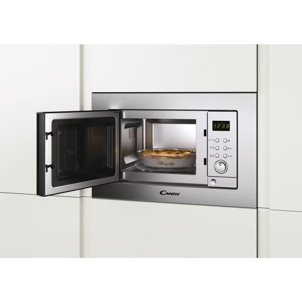 Microondas integrable Candy CMGI201EX con grill, 20L, 800W, Inox