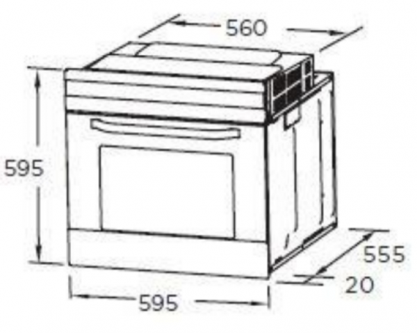 Horno Midea MBO65M40M0XST Inox 70L | Convencional, 4 Funciones y Clase A