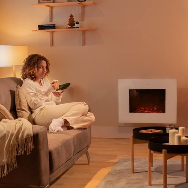 ReadyWarm 2690 Flames Connected White Chimenea eléctrica