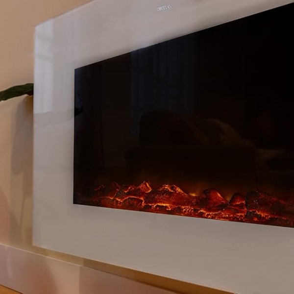 ReadyWarm 2690 Flames Connected White Chimenea eléctrica