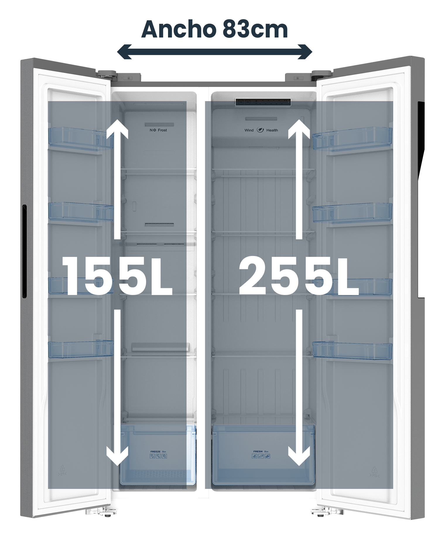 Frigorífico Americano Infiniton SBS-456A78XEL Inox 410L Clase E Total No Frost