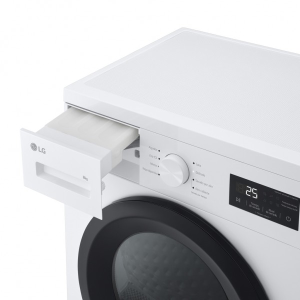 Secadora LG RHA1008NWK | 8 kg, Bomba de Calor A++, Antiarrugas, Blanca