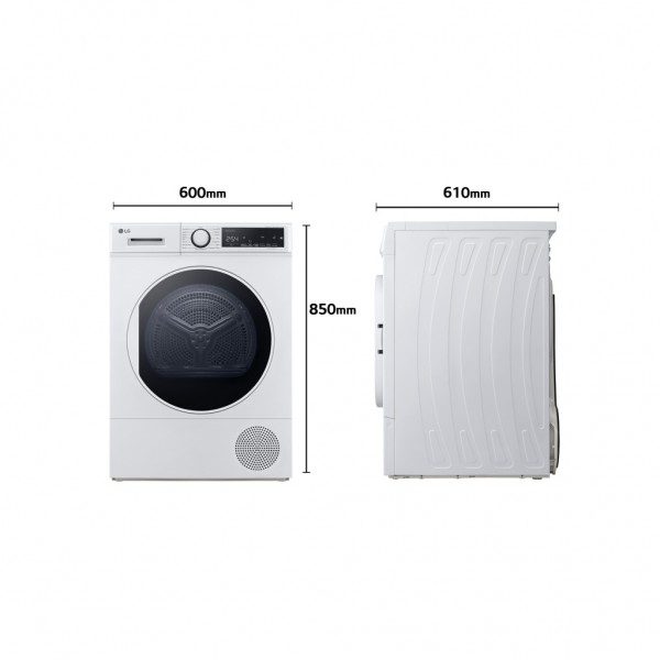 Secadora LG RH80T2AP6RM Blanco 8 kg Bomba de calor A++